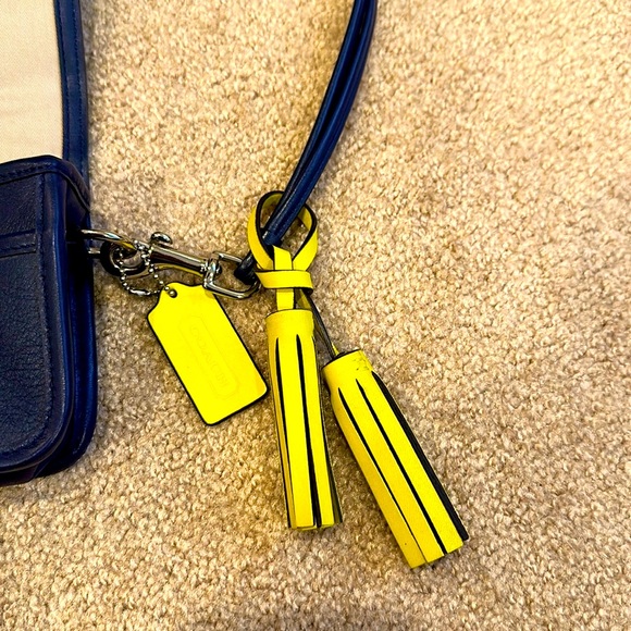 Coach crossbody bag in navy and yellow - Picture 2 of 6